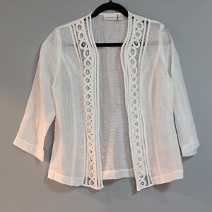 Chico's Elegant White Lace-Trim Camisole